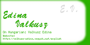 edina valkusz business card